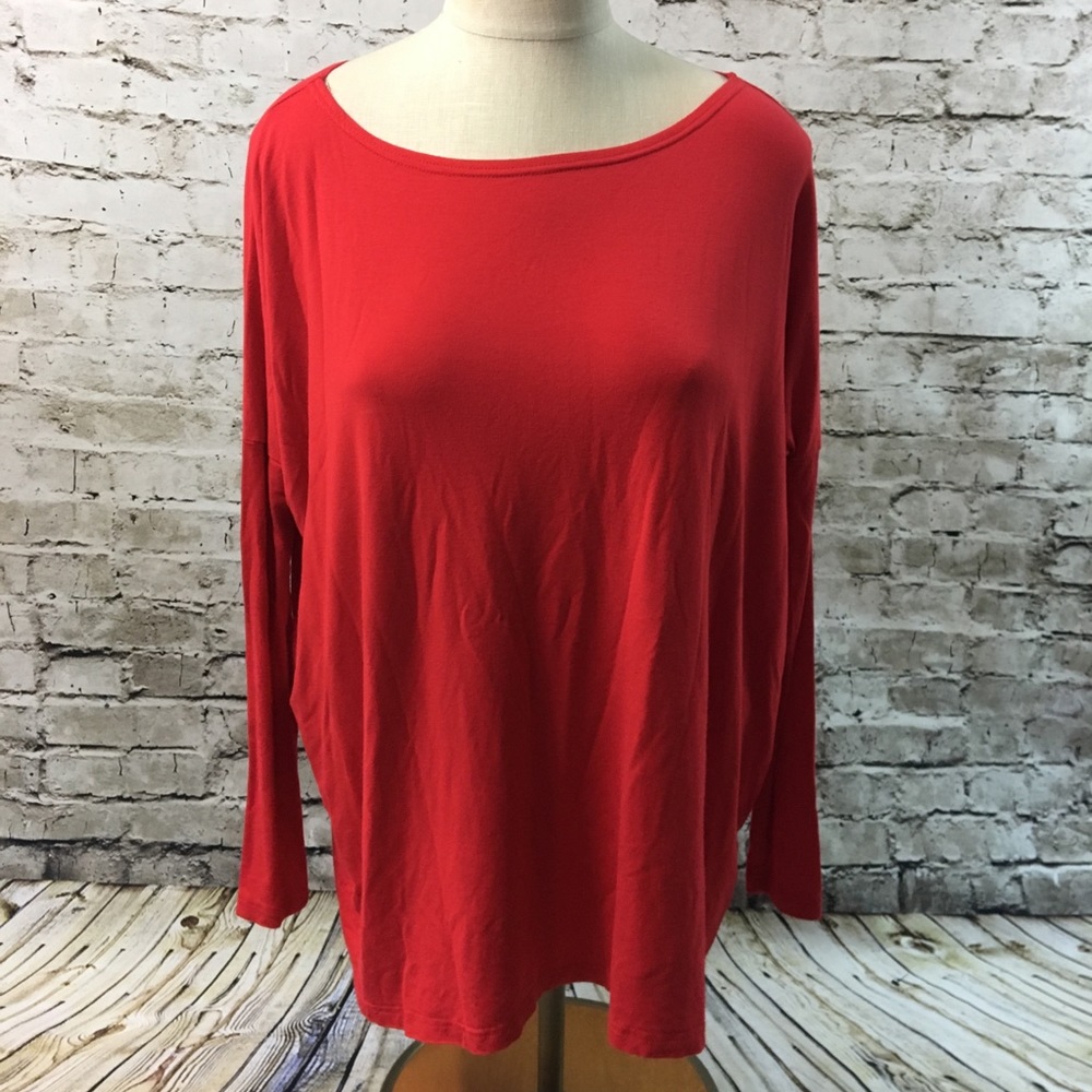 Piko tunic style loose top red